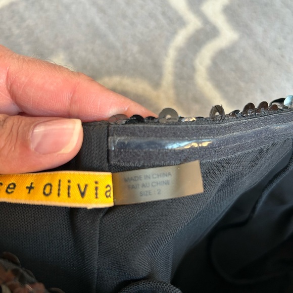 Alice Olivia Ro Black Sequin Tube Dress Size 2 - Picture 7 of 7